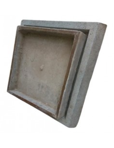 fragmento Nueve Jarra Tapa Camara De Cemento 60x60 Cm Marco De Bronce