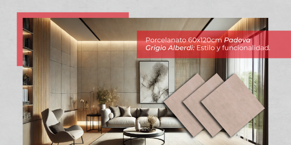  Porcelanato 60x120cm Padova Grigio Alberdi: Elegancia y versatilidad para tus espacios